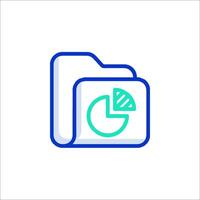 A folder with a pie chart on it vector