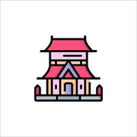A chinese temple icon in a line style vector