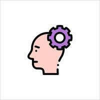 A person with a gear on their head vector