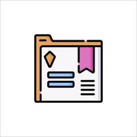 A folder icon with a pink ribbon vector