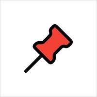 A red pin on a white background vector