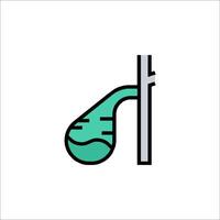 A green liquid is pouring out of a pipe vector