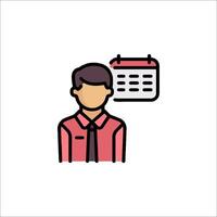 A man with a calendar icon on his shirt vector