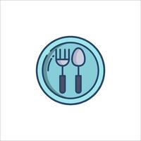 A fork and spoon icon on a white background vector
