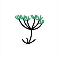 A plant with green leaves on a white background vector