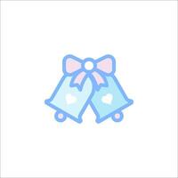 A blue and pink bell with a bow on it vector