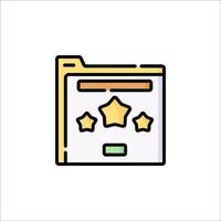 A star icon with a folder icon vector