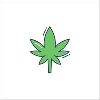Marijuana leaf icon, line style vector