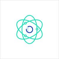 A blue and green atom symbol on a white background vector