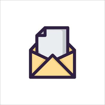An envelope with a paper inside vector