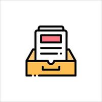 A box with a paper document inside vector