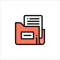 A folder icon with a document inside vector