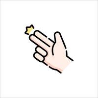 A hand with a star on it pointing to the sky vector