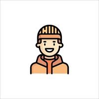 A man in a hat and jacket icon vector