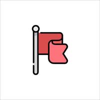 A red flag with a red arrow pointing to it vector