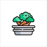 A bonsai tree in a pot on a white background vector
