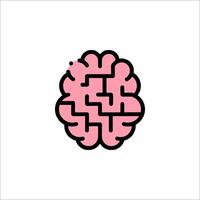 A pink brain with a maze in the middle vector