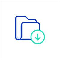 File folder icon with a blue arrow vector