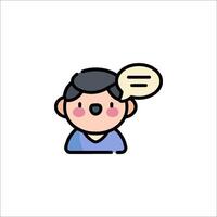 A man with a speech bubble on his head vector
