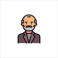 An old man with a beard and mustache vector