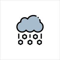 Rain icon with hexagons and clouds vector