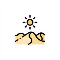 The sun is shining over a mountain and a path vector