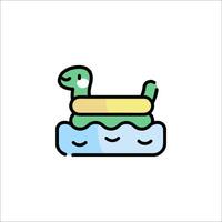 A turtle swimming in a pool icon vector