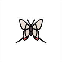 A butterfly with red eyes and a black and white design vector