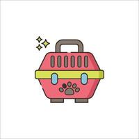 A pink suitcase with a dog's paw on it vector