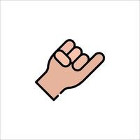 A hand gesture with a finger up and a peace sign vector