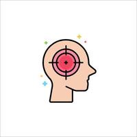 A person's head with a target on it vector
