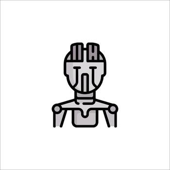 A robot icon with a face on it vector