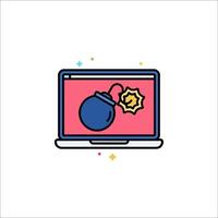 A laptop with a bomb on it and a dollar sign vector
