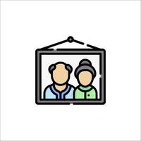An illustration of an old couple in a frame vector