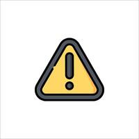 A yellow warning sign with an exclamation mark vector