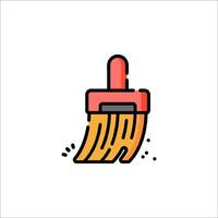 A brush with a red handle and a yellow handle vector