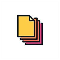 A folder icon with a yellow and pink background vector