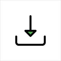 A green arrow pointing down on a white background vector