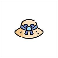 A hat with a blue bow on it vector