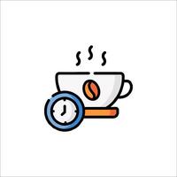 Coffee cup and clock icon vector