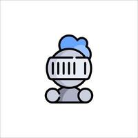 A robot with a helmet on his head vector