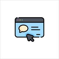 Chat icon with mouse cursor and speech bubble vector