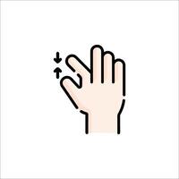 A hand with a finger pointing up and a button vector