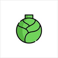A green ball with a leaf on it vector