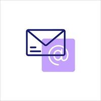 Email icon with a purple envelope and an envelope vector