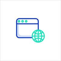 A web page with a globe icon vector
