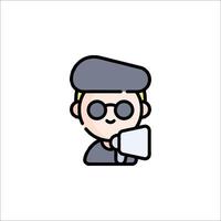 A cartoon man with a megaphone vector