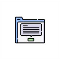 A folder icon with a message on it vector