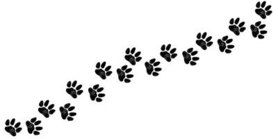 Domestic cat track footprints in brush stroke texture paint style. Traces of animals. chalk graphic elements vector
