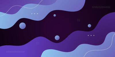 Dark purple and blue gradient geometric business banner wave design. Creative banner design with wave shapes and lines for template. Simple dark horizontal banner. vector